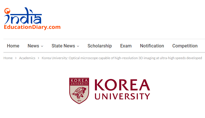 Korea University: Optical Microscope Capable Of High-Resolution 3D Imaging At Ultra-High Speeds Developed